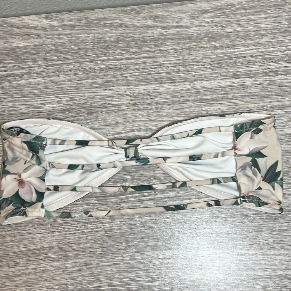 All Saints Esme Alessandra Floral Bandeau Bikini Swim Top Large